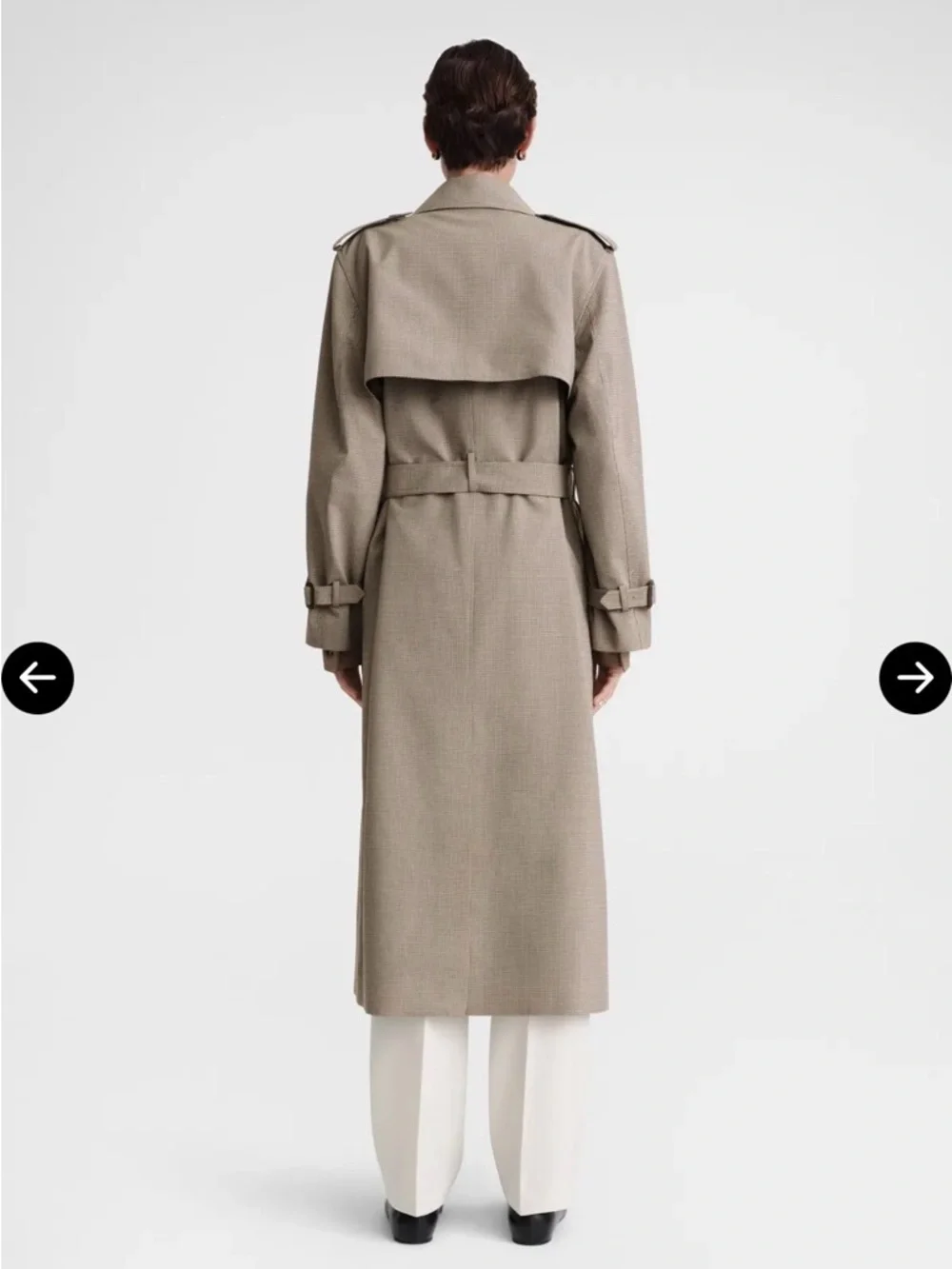 Toteme Double-Breasted Trench Coat in Brown Houndstooth - Picture 5 of 5